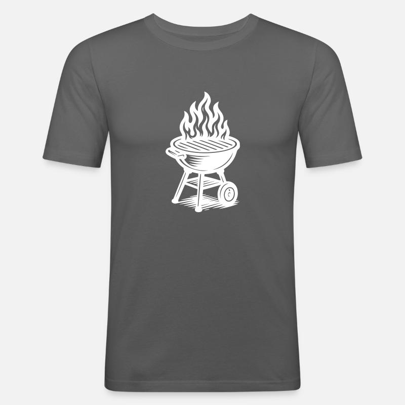 Grill Fire Grilling - Men's Slim Fit T-Shirt - graphite grey