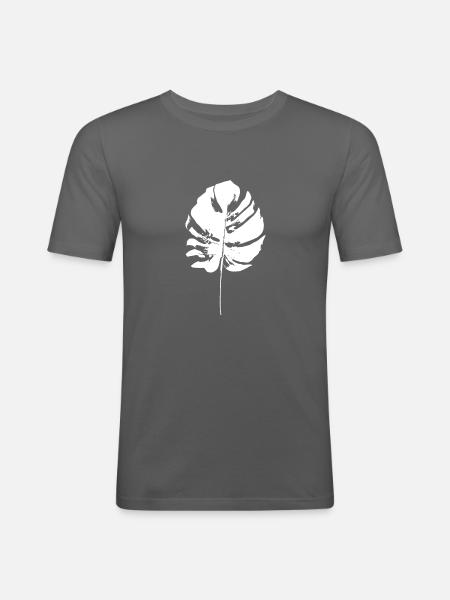 monstera - T-shirt près du corps Homme - gris graphite