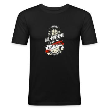 I'm Austrian Proud Country All Powerful - Men's Slim Fit T-Shirt - black - Front - Nik (191cm)