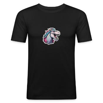 Uni-Rex - T-shirt près du corps Homme - noir - Devant - Nik (191cm)