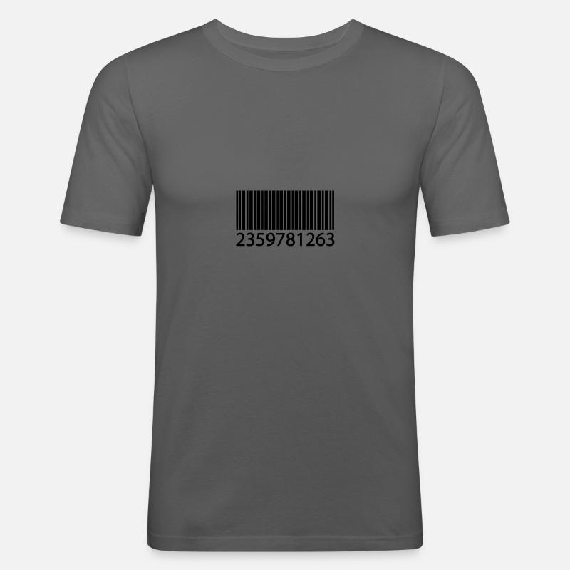 EAN code barcode - T-shirt près du corps Homme - gris graphite