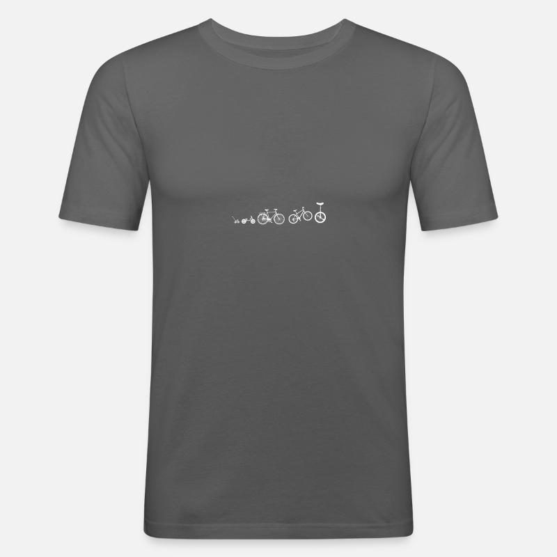 Einrad-Evolution - Männer Slim Fit T-Shirt - Graphite
