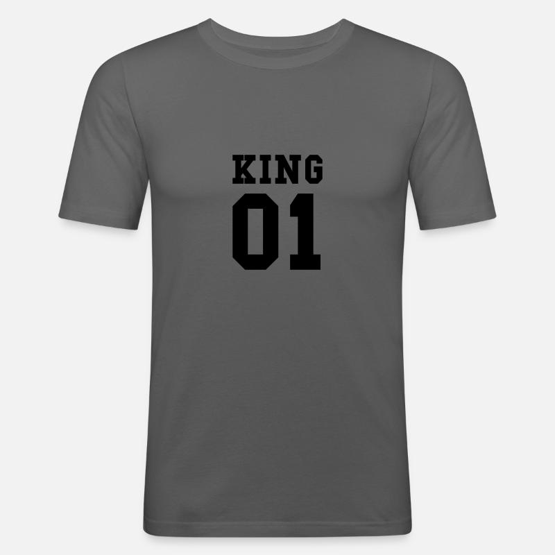 king 01 - Männer Slim Fit T-Shirt - Graphite