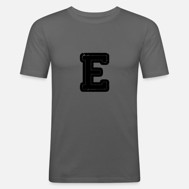 buchstabe E - Männer Slim Fit T-Shirt - Graphite