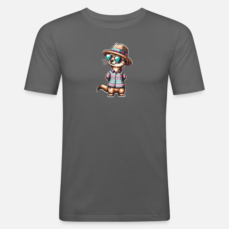 Erdmännchen im Sommer - Männer Slim Fit T-Shirt - Graphite
