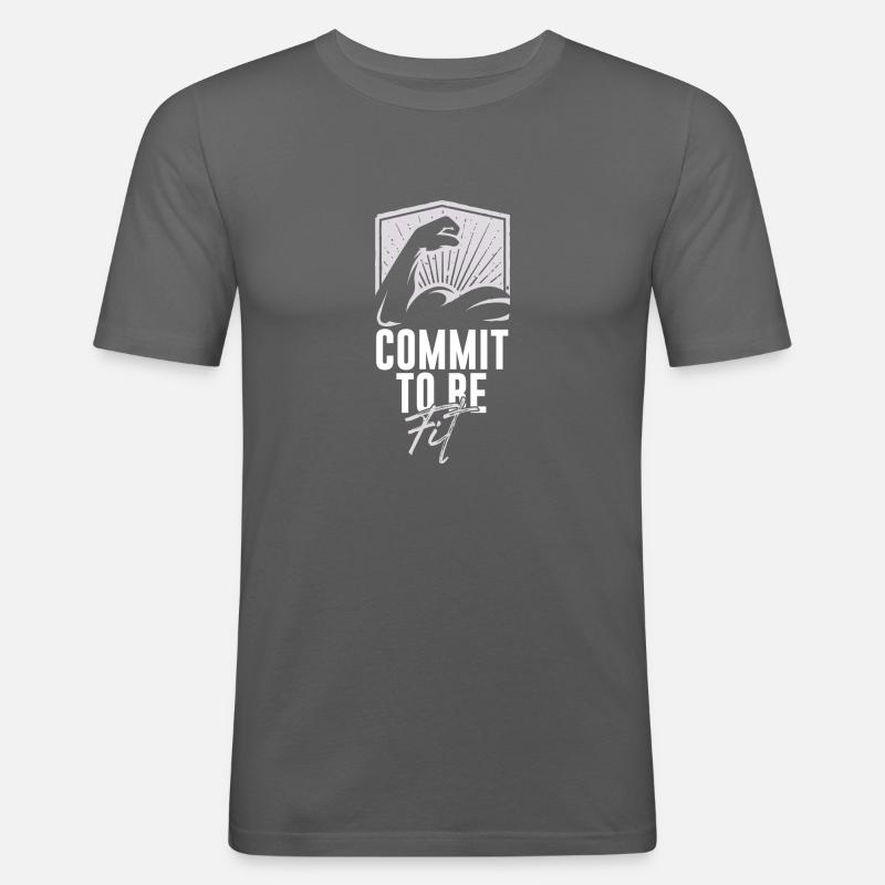 commit to be fit - Men's Slim Fit T-Shirt - graphite grey