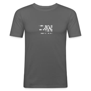 Stephen Hawking Intelligence Leetspeak - Männer Slim Fit T-Shirt - Graphite - Vorne - Nik (191cm)