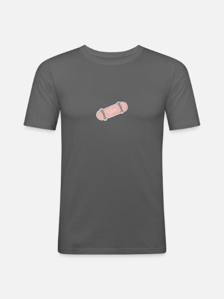 Pink skateboard - Men's Slim Fit T-Shirt - graphite grey