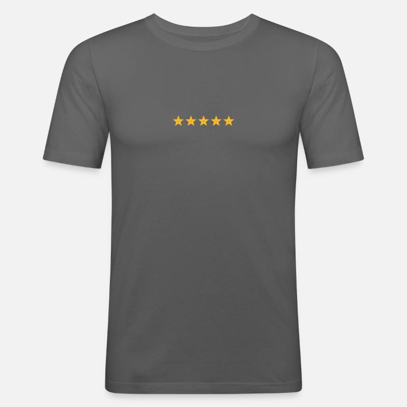 5 Sterne, 3d, 1fb - Männer Slim Fit T-Shirt - Graphite