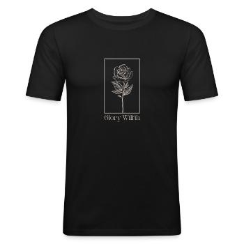 Glory Wilfth - Männer Slim Fit T-Shirt - Schwarz - Vorne - Nik (191cm)