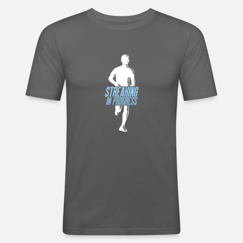 Streaking in Progress - Streak Runner - Männer Slim Fit T-Shirt - Graphite