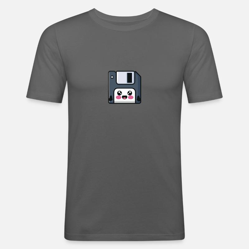 Diskette! Nostalgische Technik! - Männer Slim Fit T-Shirt - Graphite