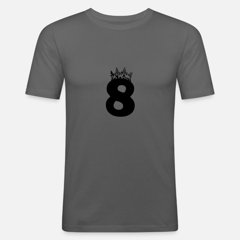 8 krone - Männer Slim Fit T-Shirt - Graphite