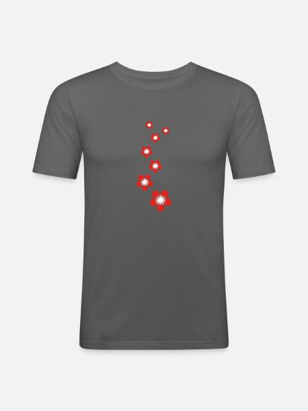 kirschblüten - Männer Slim Fit T-Shirt - Graphite