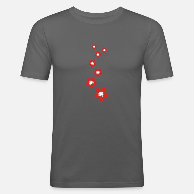 kirschblüten - Männer Slim Fit T-Shirt - Graphite