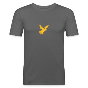 Une colombe de la paix - T-shirt près du corps Homme - gris graphite - Devant - Nik (191cm)