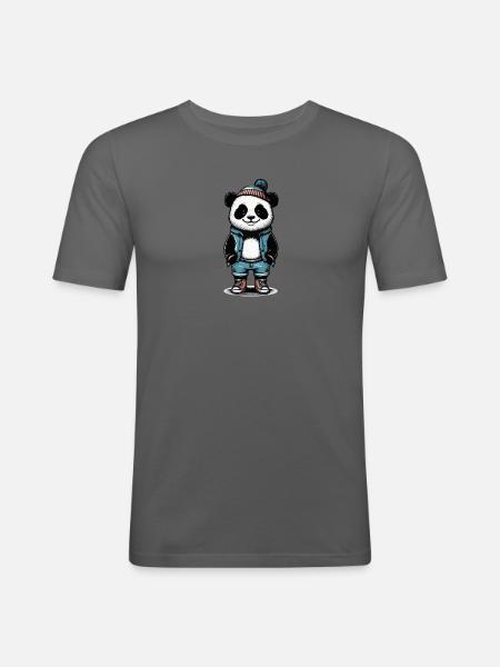 Cool Panda - Men's Slim Fit T-Shirt - graphite grey