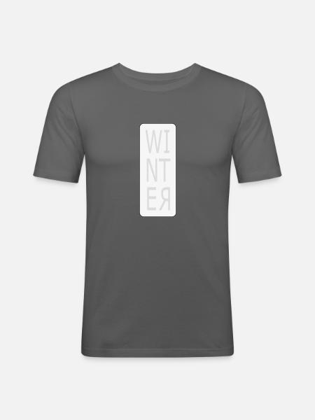 Hiver - T-shirt près du corps Homme - gris graphite