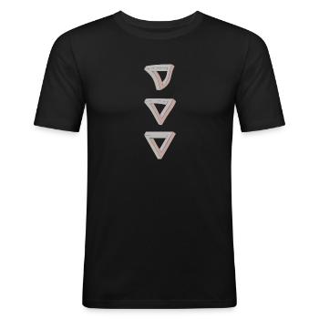 illusion d’optique - T-shirt près du corps Homme - noir - Devant - Nik (191cm)