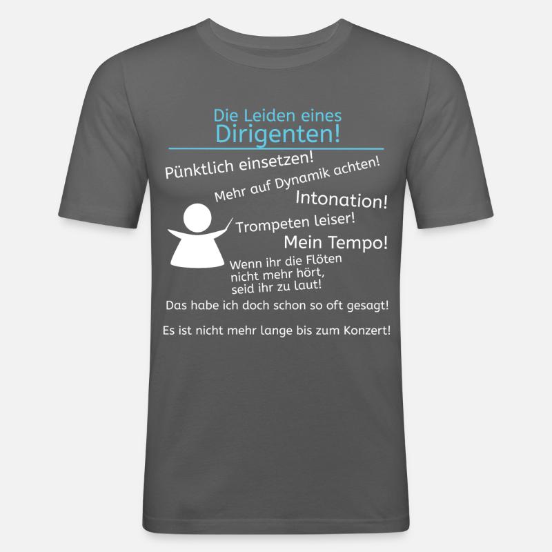 Leiden eines Dirigenten - Männer Slim Fit T-Shirt - Graphite