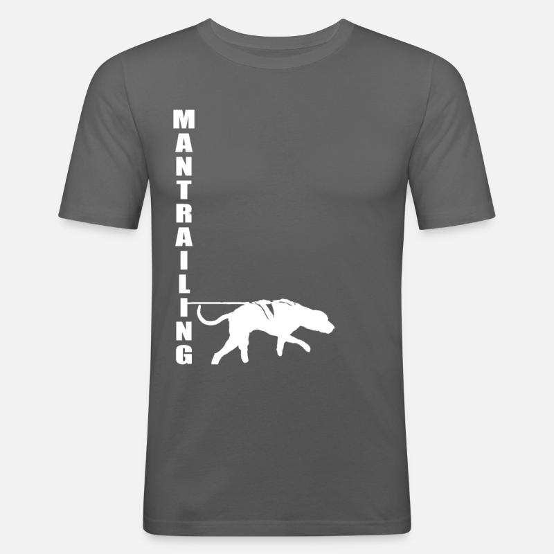 Mantrailing WHITE - Männer Slim Fit T-Shirt - Graphite