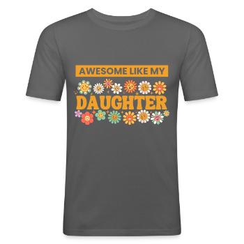 Awesome Like My Daughter Funny Father's day - Herre Slim Fit T-Shirt - grafitgrå - Foran - Nik (191cm)