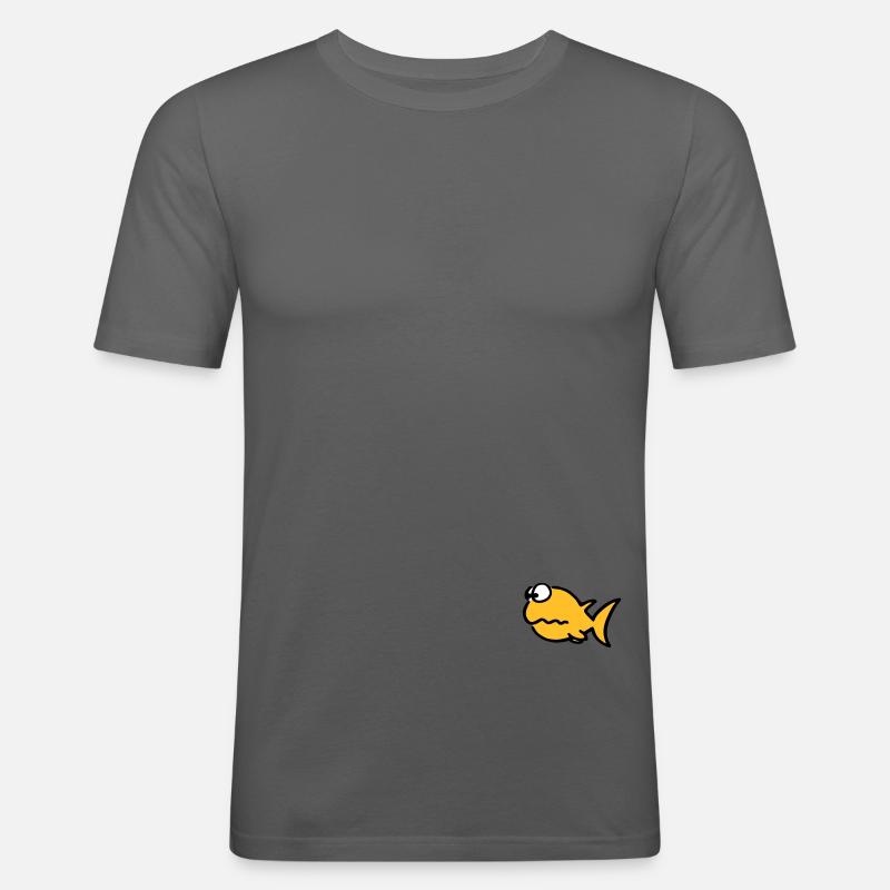 Puzzled fish - Männer Slim Fit T-Shirt - Graphite
