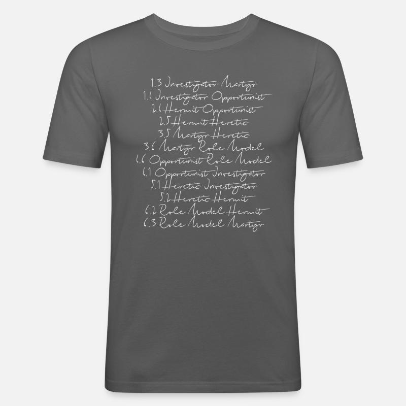 Human Design 12 profiler - Slim Fit T-skjorte for menn - grafittgrå