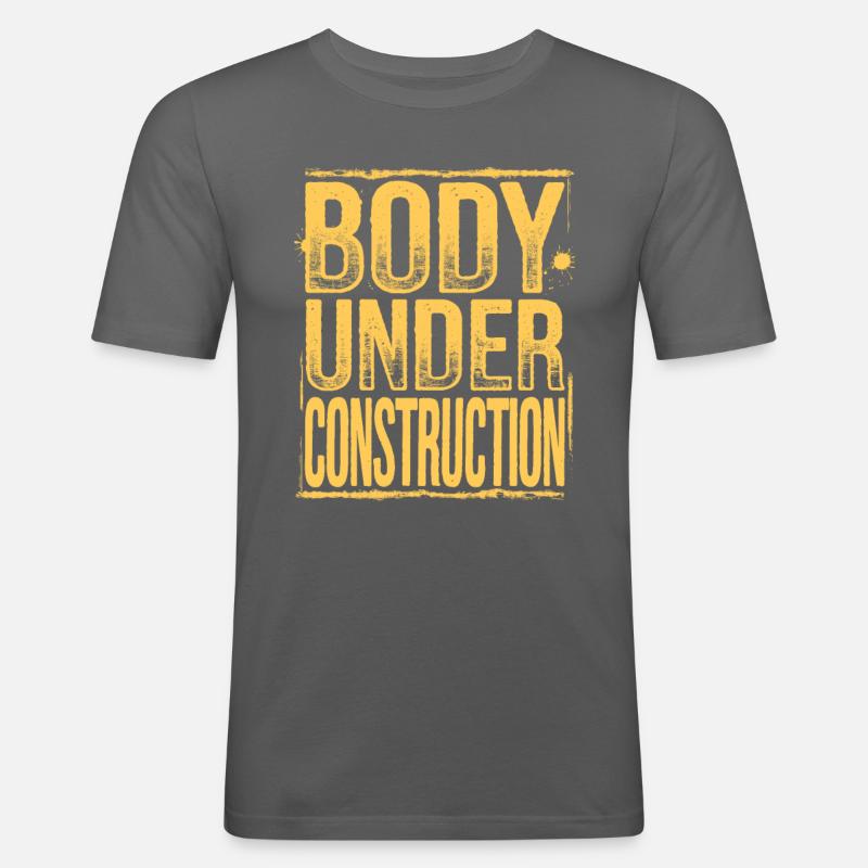 Body Under Construction - Männer Slim Fit T-Shirt - Graphite