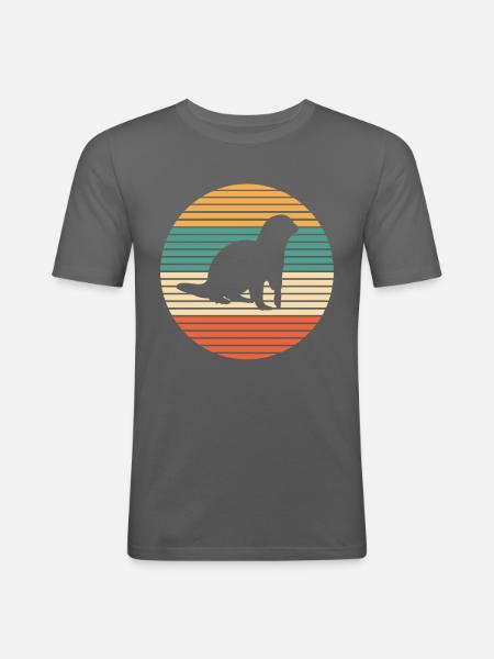 Loutres - T-shirt près du corps Homme - gris graphite