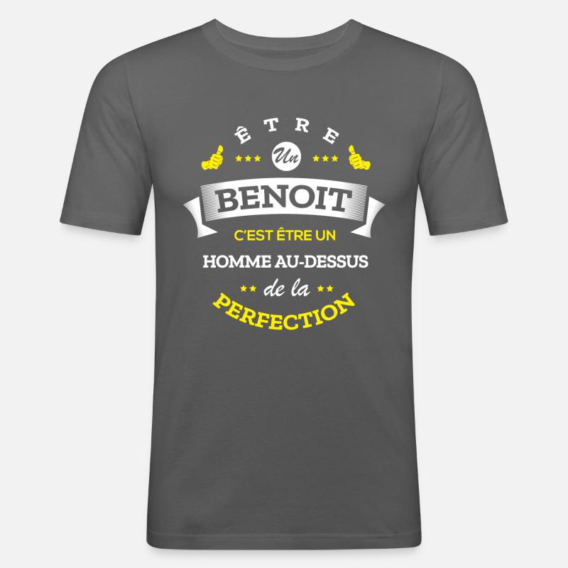 BENOIT PARFAIT - NOM BENOIT - T-shirt près du corps Homme - gris graphite