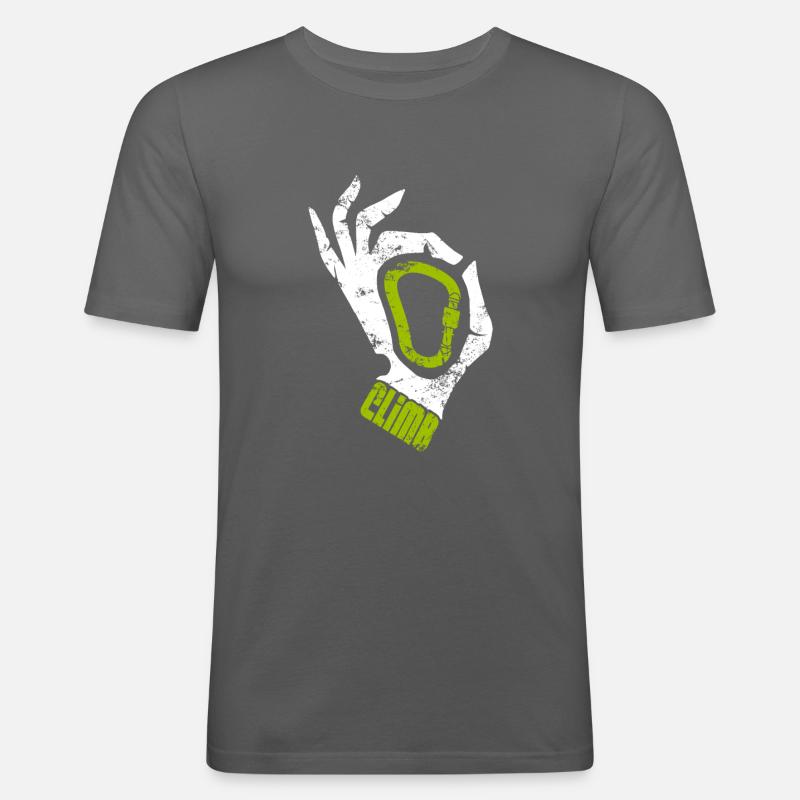 Geschenk Leidenschaft Klettern CLIMB - Männer Slim Fit T-Shirt - Graphite