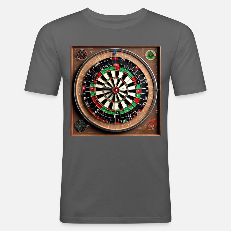 Anatomie einer Dartscheibe - Männer Slim Fit T-Shirt - Graphite