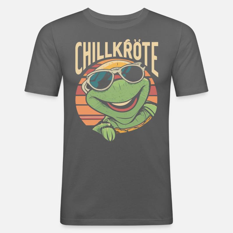 Relaxed turtles Chill toad - Men's Slim Fit T-Shirt - graphite grey