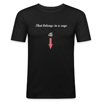 domsub-clothing.com - T-shirt près du corps Homme - noir - Devant - Nik (191cm)