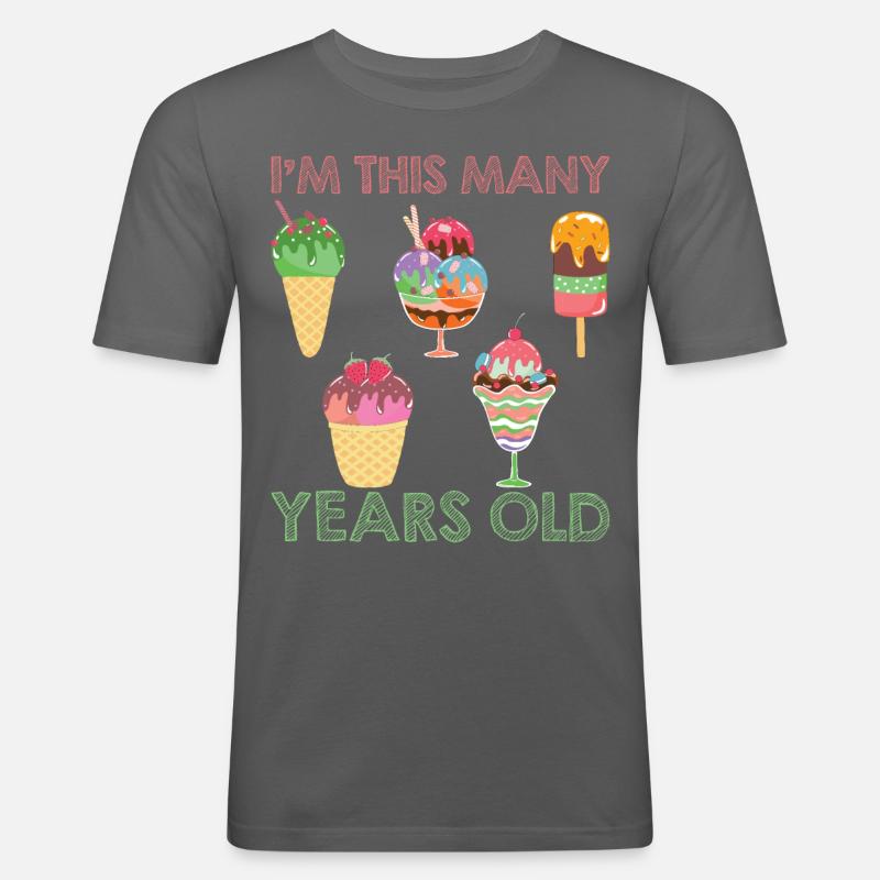 Eiscreme logo Sommer Softeis Geschenkidee - Männer Slim Fit T-Shirt - Graphite