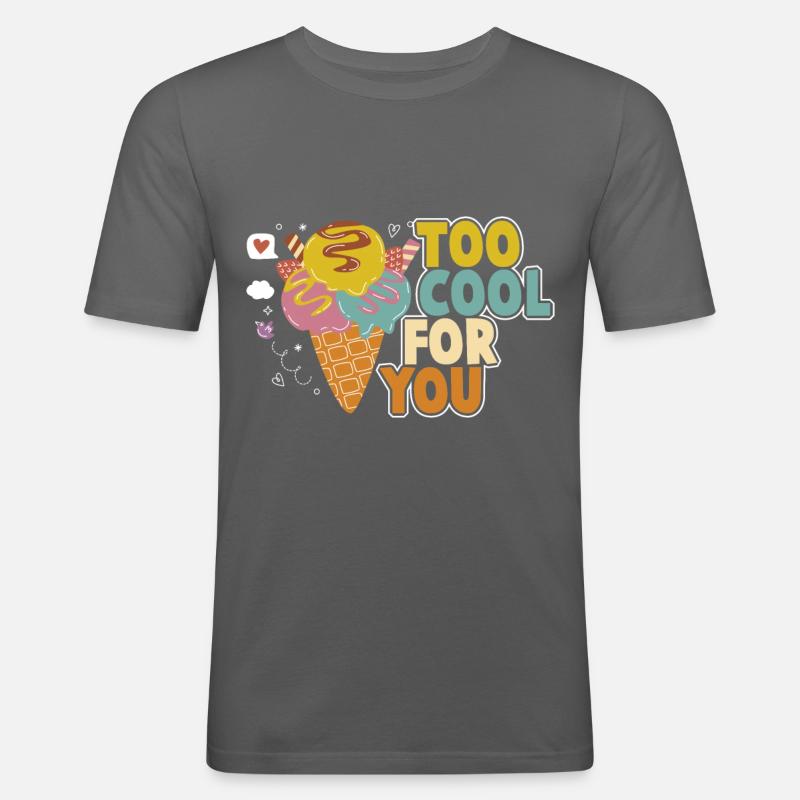 Eiscreme logo Sommer Softeis Geschenkidee - Männer Slim Fit T-Shirt - Graphite