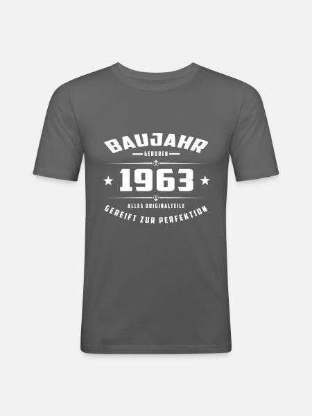 Baujahr - 1963 - Männer Slim Fit T-Shirt - Graphite