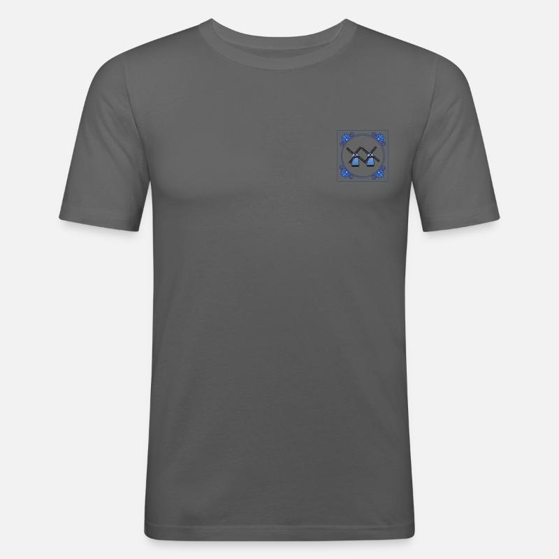 Typisch holländisch - Windmühlen - Männer Slim Fit T-Shirt - Graphite