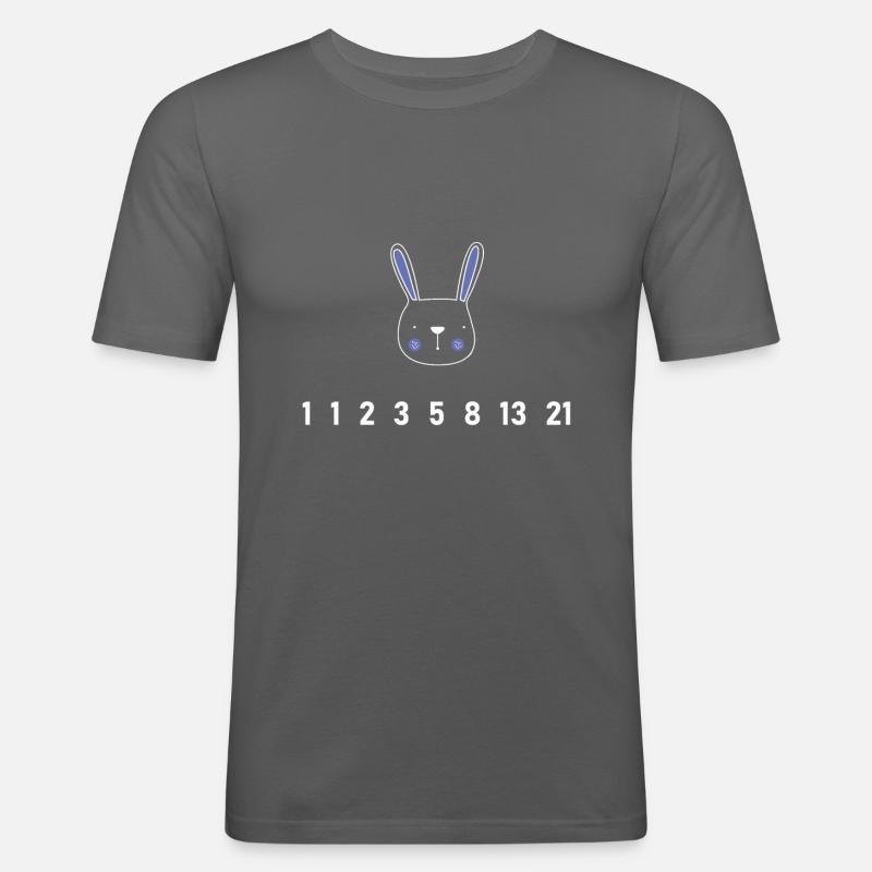 Math rabbit fibonacci sequence algebra - Men's Slim Fit T-Shirt - graphite grey