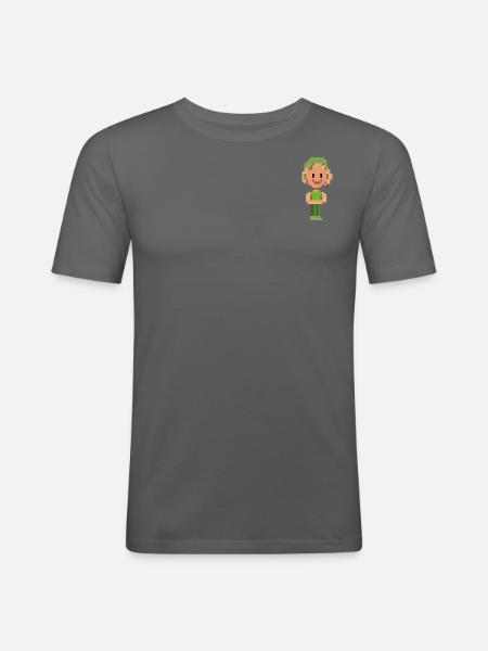 PIXELFIGUR GRÜN - Männer Slim Fit T-Shirt - Graphite