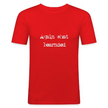 In English - again learned something - Men's Slim Fit T-Shirt - red - Front - Jaron (178cm)