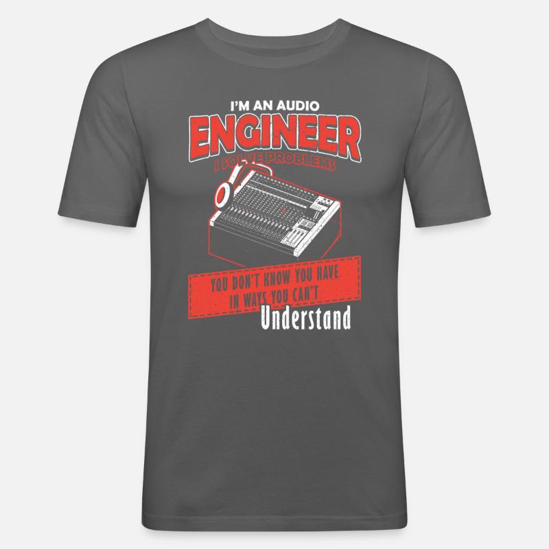 Audio Engineer Solve Problem Tontechniker - Männer Slim Fit T-Shirt - Graphite