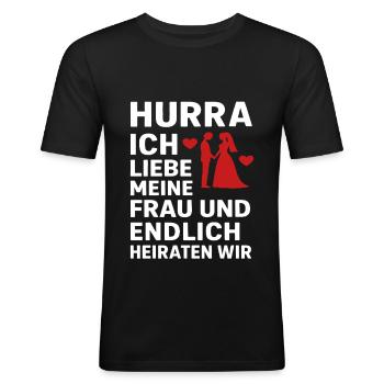 Junggesellenabschied Poltern Party - Männer Slim Fit T-Shirt - Schwarz - Vorne - Nik (191cm)