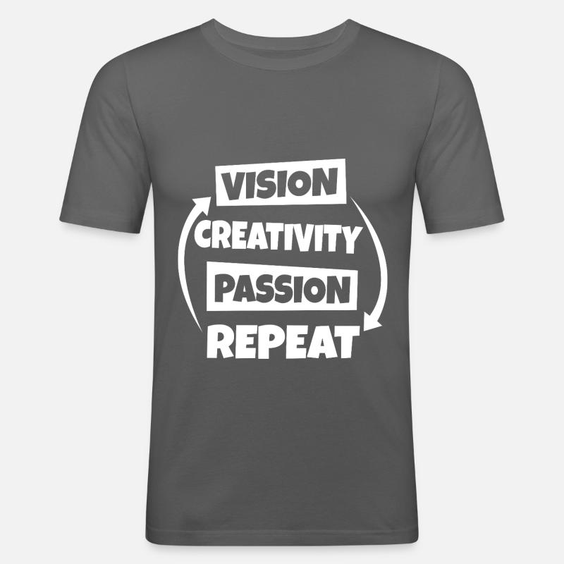 Vision Creativity Passion - Männer Slim Fit T-Shirt - Graphite