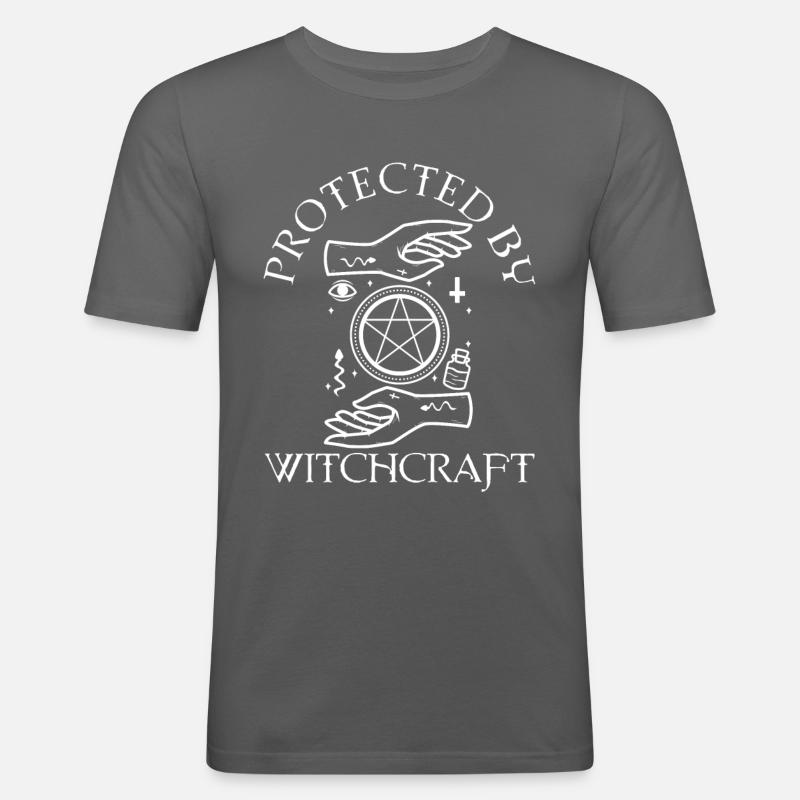Protected By Witchcraft - Männer Slim Fit T-Shirt - Graphite