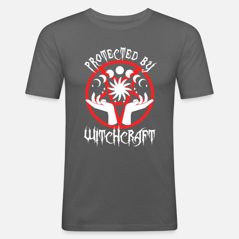 Protected By Witchcraft - Männer Slim Fit T-Shirt - Graphite