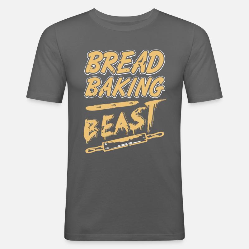 Bread baker beast - Männer Slim Fit T-Shirt - Graphite