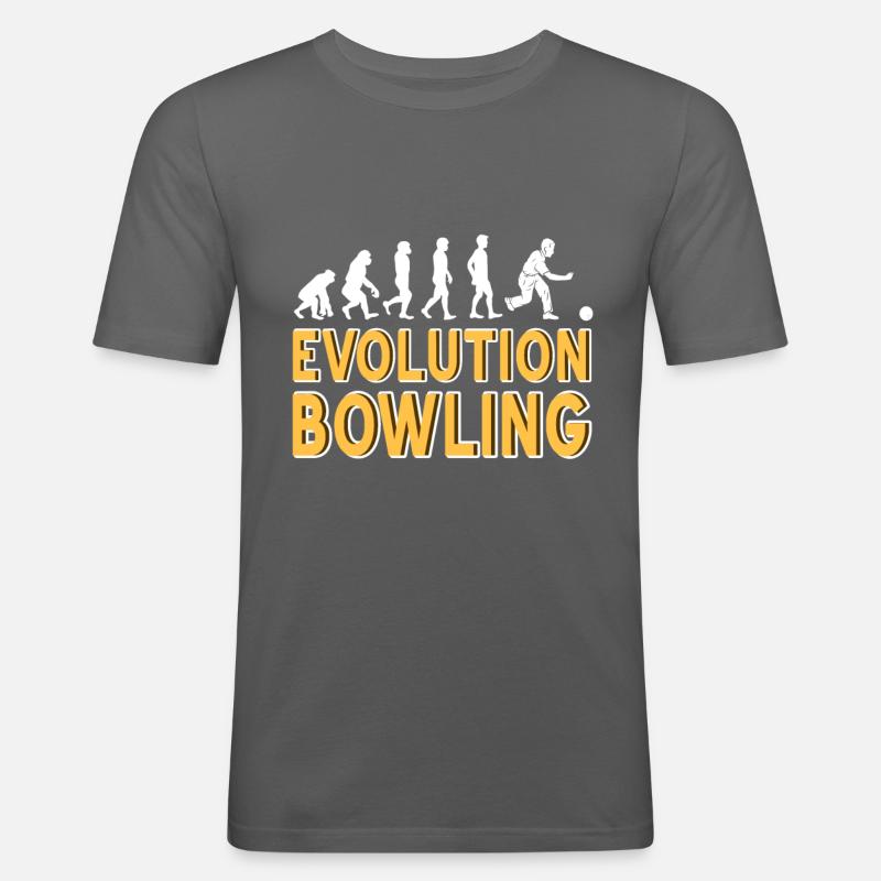 Evolution bowling - Männer Slim Fit T-Shirt - Graphite