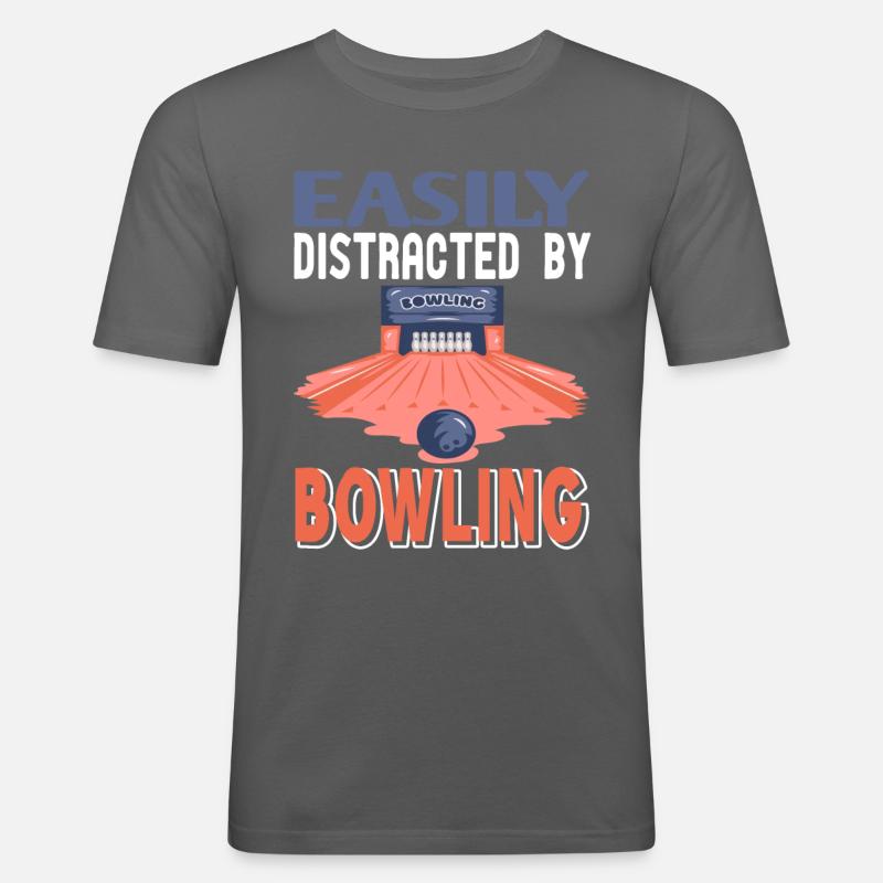 Easily Distractes by bowling - Männer Slim Fit T-Shirt - Graphite